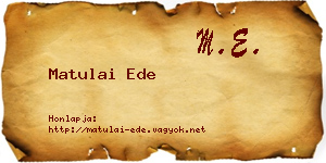 Matulai Ede névjegykártya